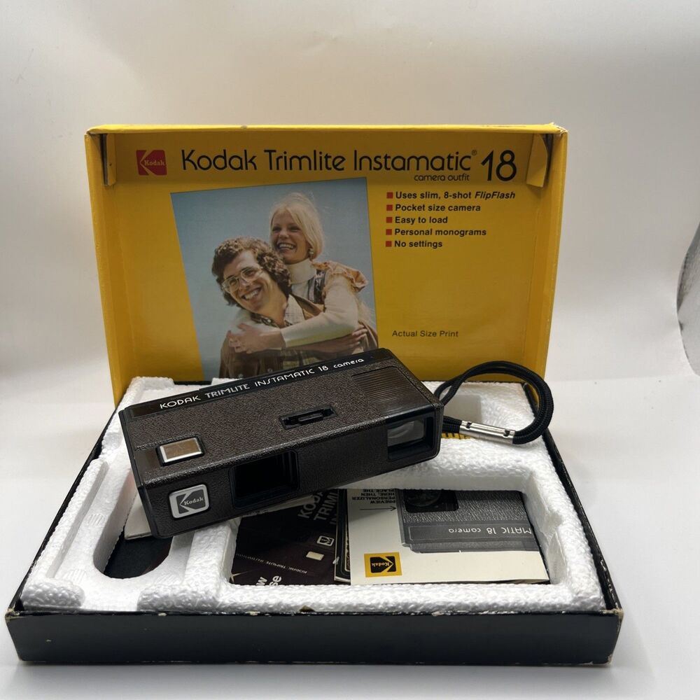 Kodak Trimlite Instamatic 18 Film Camera Vintage 1970’s NOT TESTED